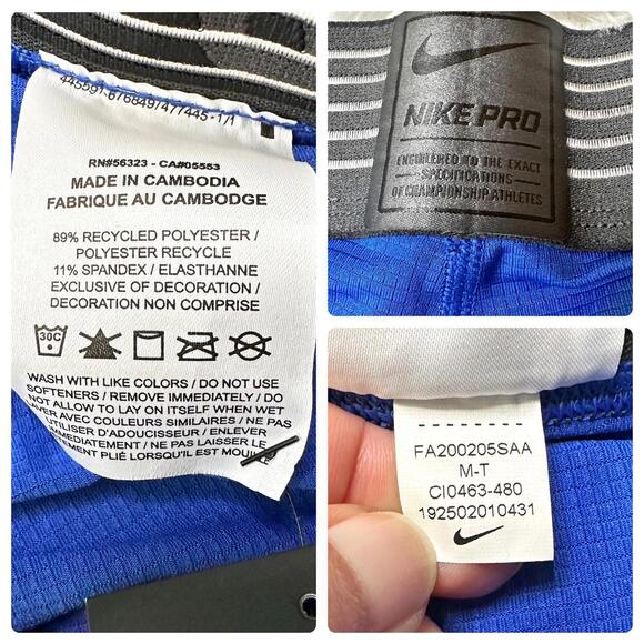 NWT NikePro Breathe Dri Basketball Compression Pants Blue Mens M Tall - Picture 8 of 9